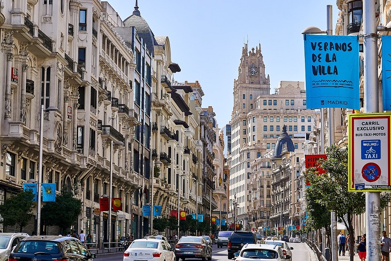 Avenida Gran Via em Madri | Espanha