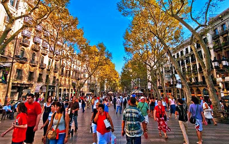 Rua La Rambla em Barcelona