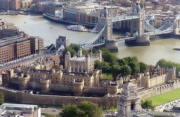 Torre de Londres na Inglaterra vista de cima