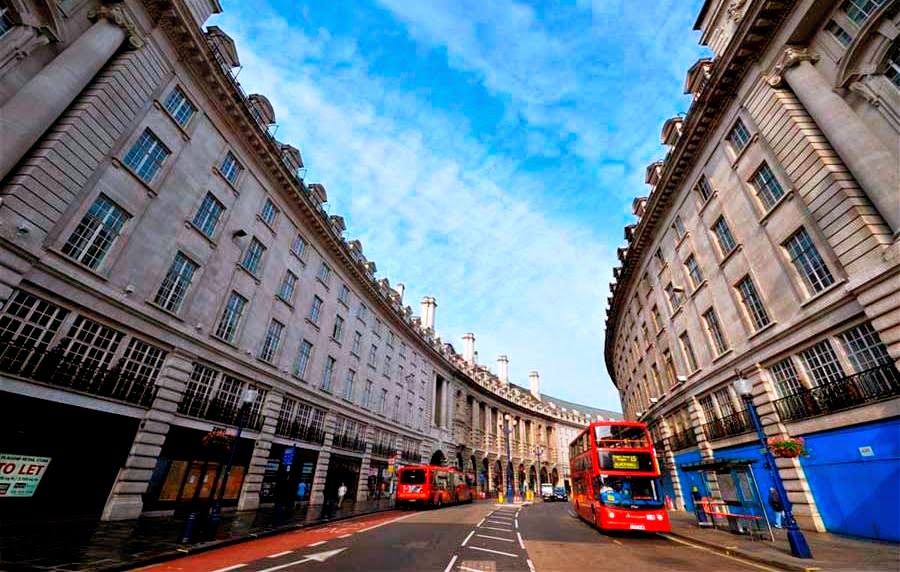 Estabelecimentos na Rua Regent Street em Londres
