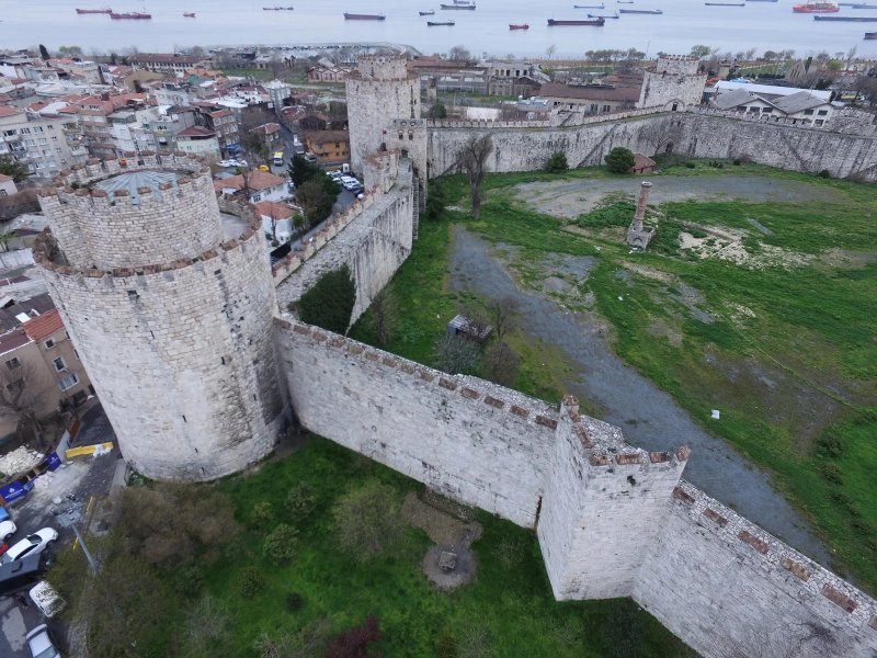 Muralhas de Constantinopla em Istambul vistas de cima