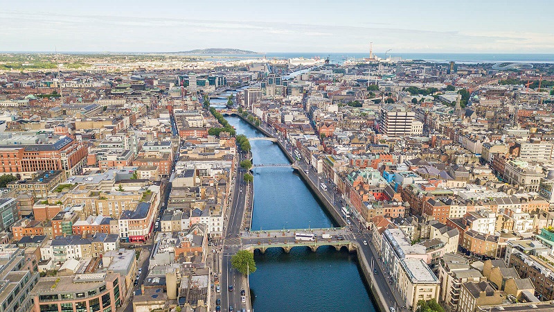 Vista da cidade de Dublin