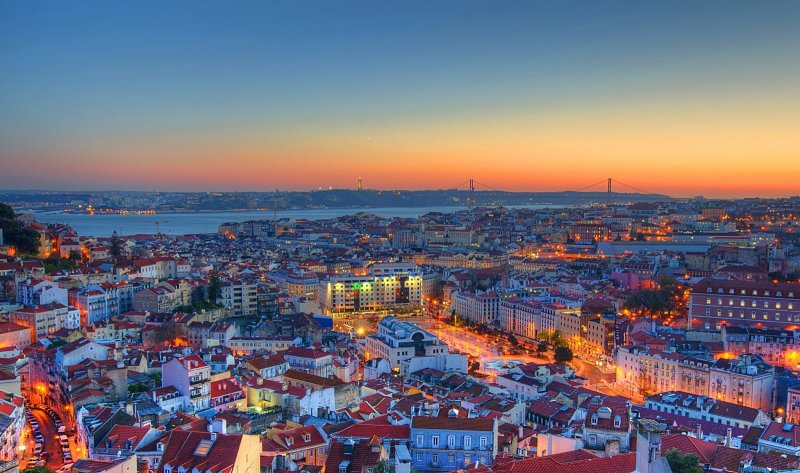 Pôr do sol em Lisboa