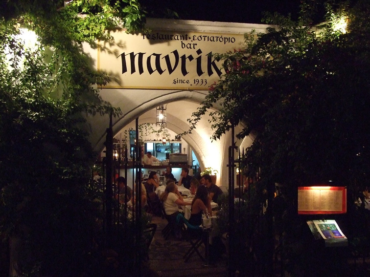 Restaurante Mavrikos na ilha de Rodes