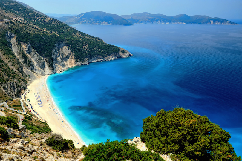 Praia Myrtos na Grécia