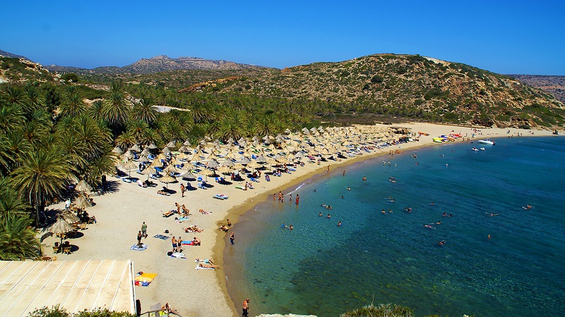 Praia Vai na ilha de Creta