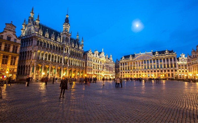 Construções na Grand Place em Bruxelas
