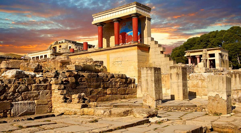 Palácio Knossos na ilha de Creta