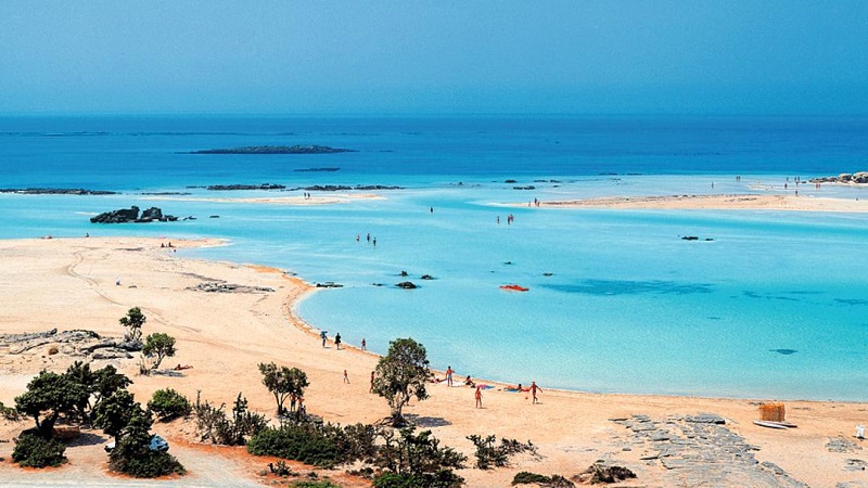 Praia Elafonisi na ilha de Creta