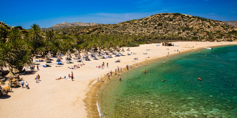 Praia Vai na ilha de Creta