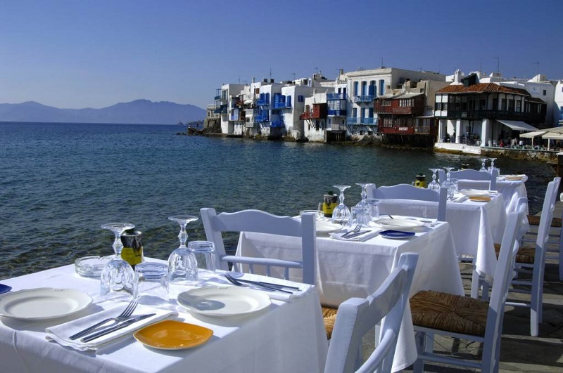 Restaurante na ilha de Mykonos