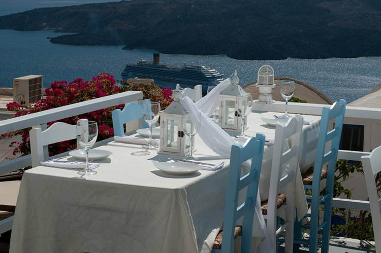 Restaurante Argo na ilha de Santorini