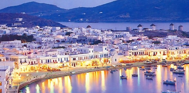Tempo de avião até Mykonos | Grécia