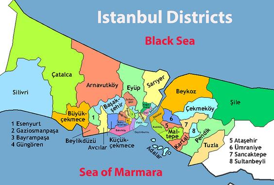 Divisão de distritos de Istambul