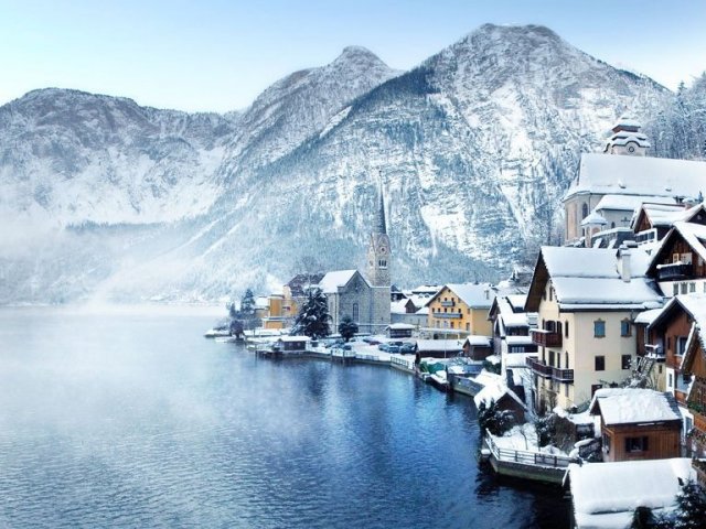 Cidades com neve na Áustria