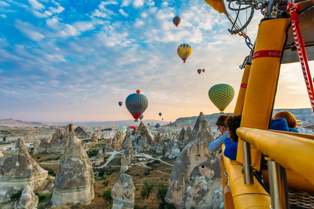 Voar de balão na Capadócia na Turquia